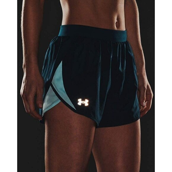 Under Armour Womens Fly By Shorts Dark Blue Reflective Size M - Picture 4 of 5